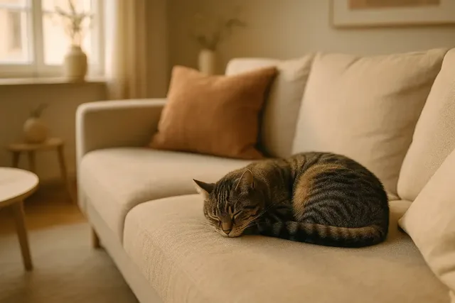 Katzenhaare entfernen: Die besten Methoden für Sofa, Kleidung und Bett (KI-generiertes Bild)