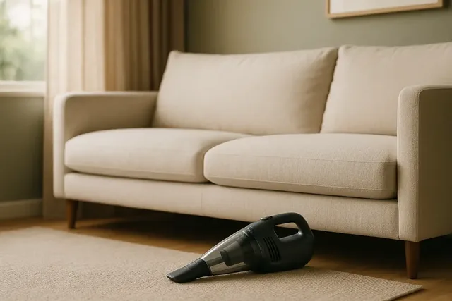 Tierhaare aus Teppich und Sofa gleichzeitig entfernen (KI-generiertes Bild)